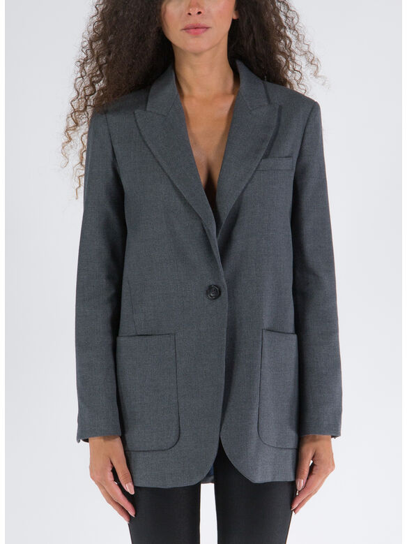GIACCA MONOPETTO ALBANE IN FLANELLA, X92-0 GRIGIO MED.MELANGE, medium