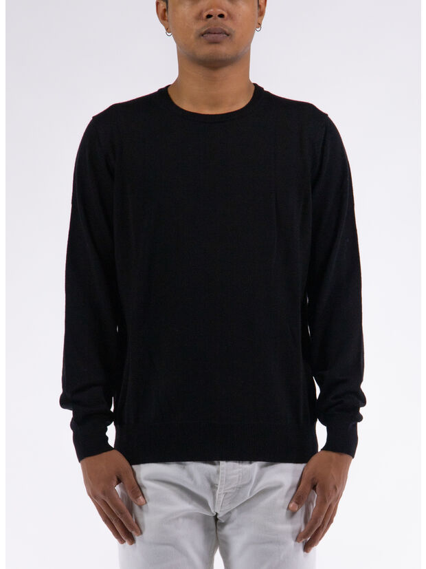MAGLIONE GIROCOLLO RASATO, 13 NERO, large