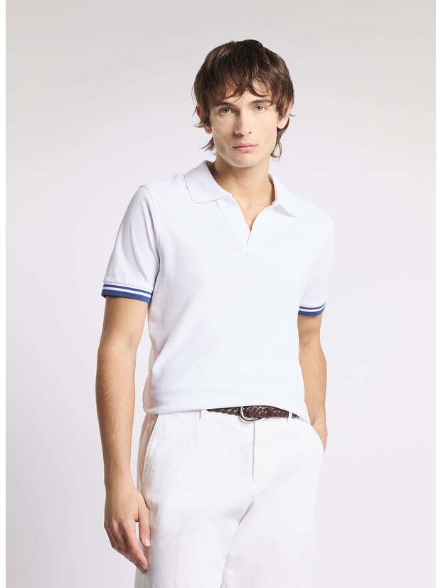 POLO SLIM FIT IN PIQUET STRETCH, TDW B001, large