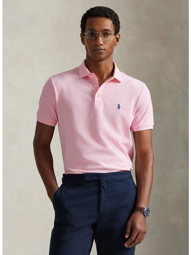 POLO IN PIQU&Eacute; STRETCH CUSTOM, CARMEL PINK/C7532, large