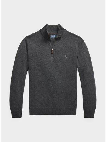 MAGLIONE 1/2 ZIP, DARK CHARCOAL HEATHER, small