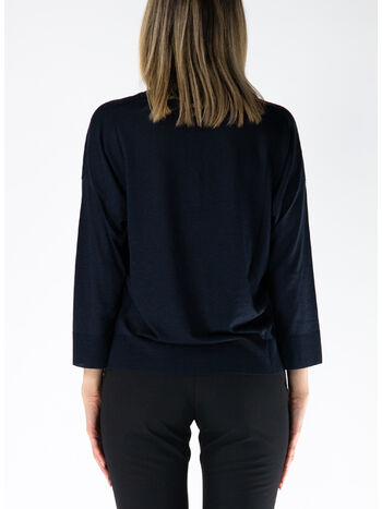 MAGLIONE CON SCOLLO A V, 9200 BLU, small