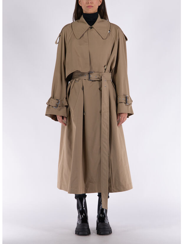 TRENCH OVERSIZE IN COTONE ANTI GOCCIA, 001, large