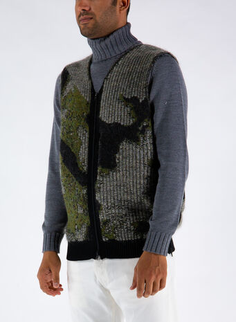 GILET CAMO KNIT VEST, MULTCO, small