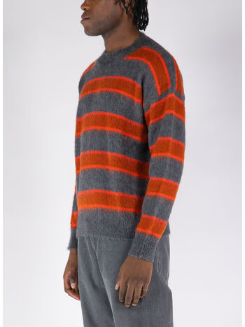 MAGLIONE CREW OVER STRIPE, BC02 ANTRACITE/ARANCIO/CAMMELLO, small