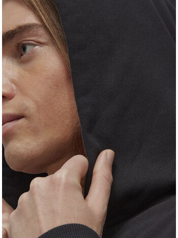 FELPA FRENCH TERRY ZIP HOODIE, BLACK, small