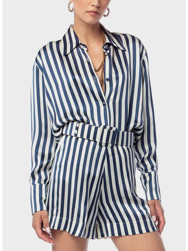 CAMICIA LE GALION, 1318 -CREAM/DEEP BLU, large