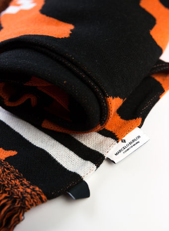 SCIARPA CROSS CAMOU SCARF, BLACK/ORANGE, small