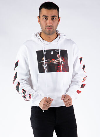 FELPA CARAVAGGIO OVER HOODIE, 0125WHITERED, small