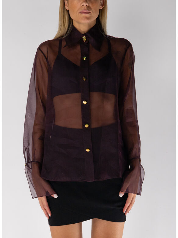 CAMICIA IN ORGANZA, EA4 MERLOT, medium