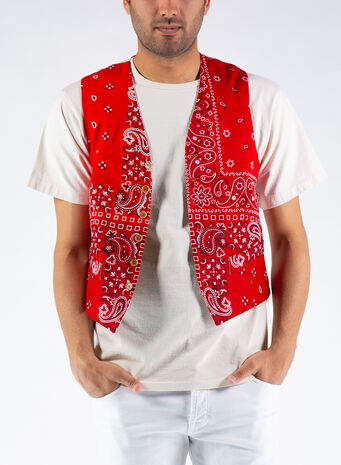 GILET PAISLEY, RED, small