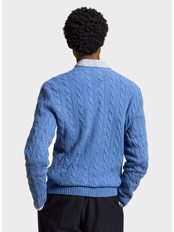 MAGLIONE TRECCE, BLUE BORAGE HEATHER, small