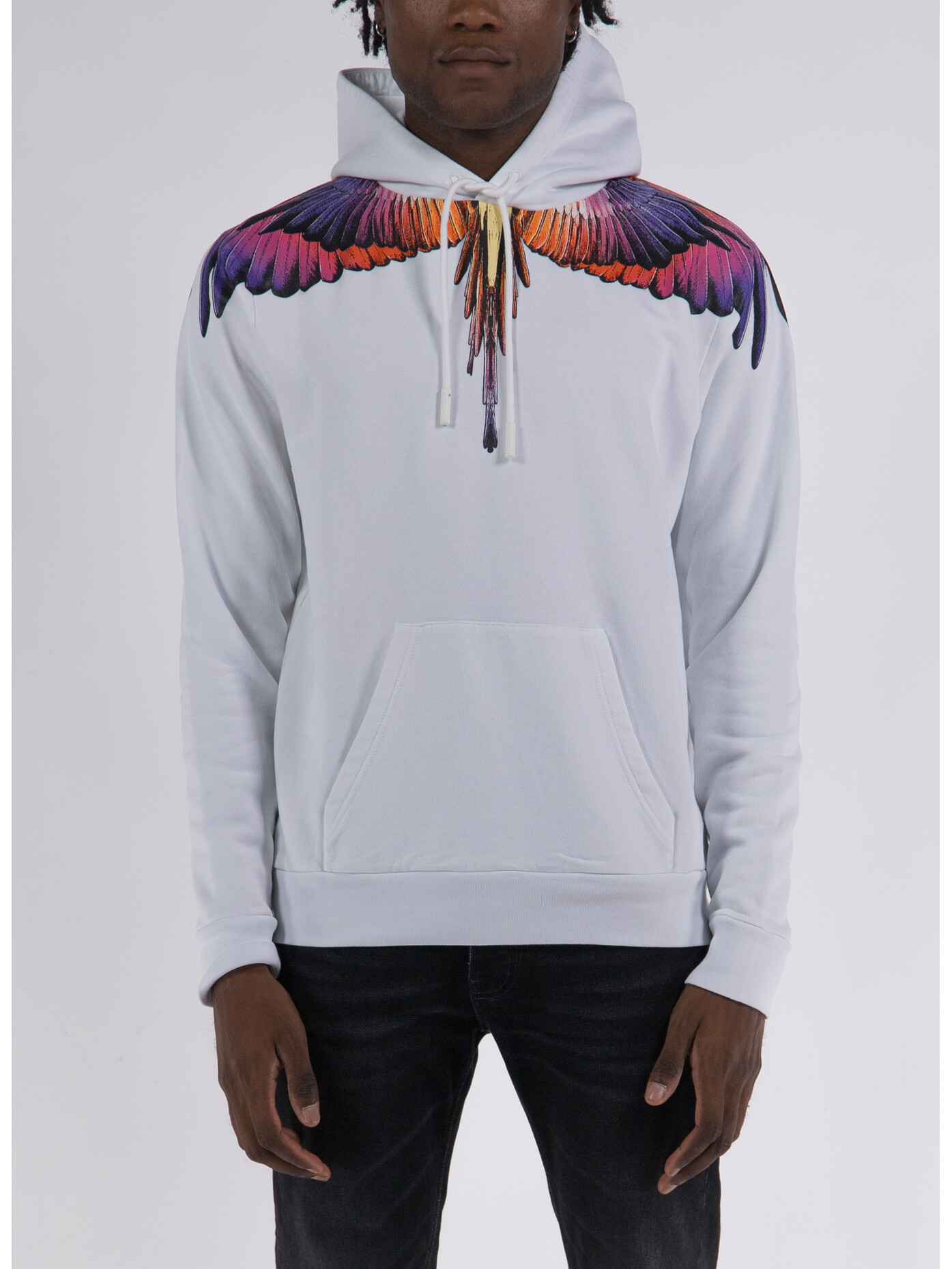 MARCELO BURLON FELPA ICON WINGS Arancione Bianco Rosa Viola