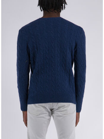 MAGLIONE TRECCIATO, RUSTIC NAVY HEATHER, small