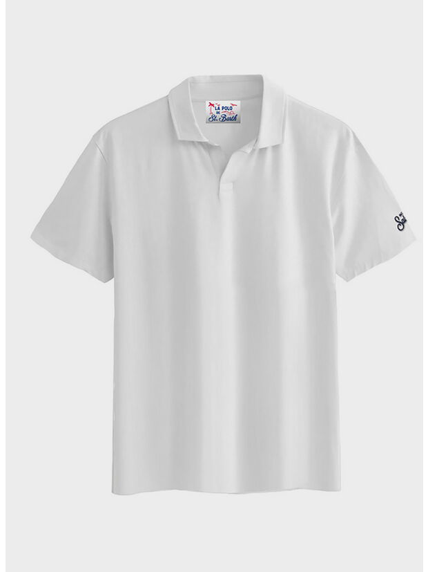 POLO BRIGHTON IN JERSEY DI COTONE, 00032H WHITE, large