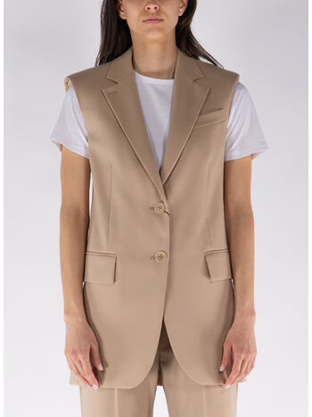 BLAZER SMANICATO IN LANA, 013 BEIGE, small
