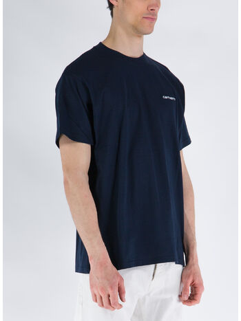 T-SHIRT SCRIPT EMBROIDERY, 1FNXX ATOM BLUE/WHITE, small