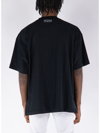 T-SHIRT INSIDE-OUT EMBROIDERED LOGO, BLACK, small