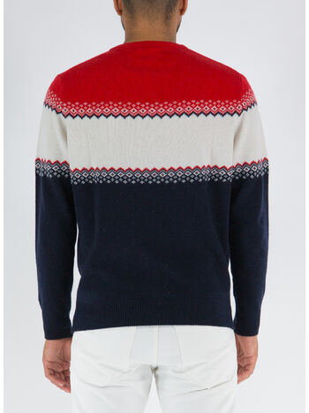 MAGLIONE HERON CORTINA ZIG STRIPE, 00180C NAVY RED, small