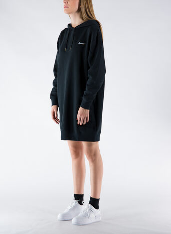 FELPA MAXI CON CAPPUCCIO, BLACK, small