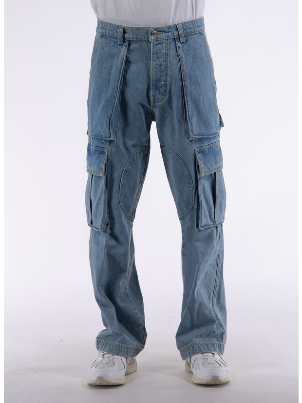 JEANS DENIM LOGO CARGOS, 471 LIGHT WASH, large