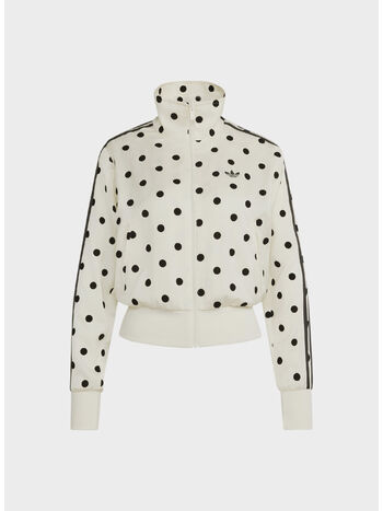 TRACK TOP SATIN POLKA, WHITE, small