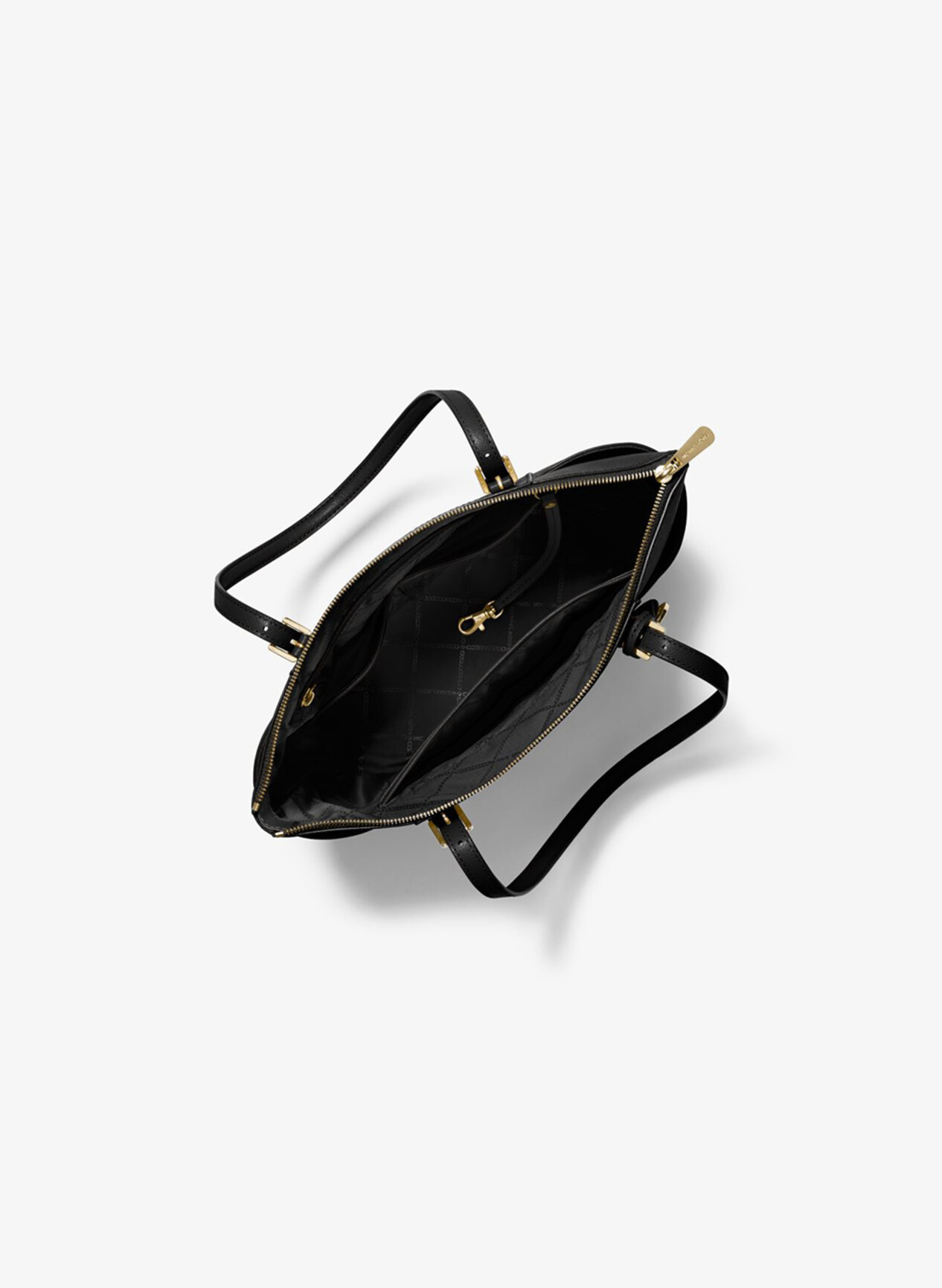MICHAEL DI MICHAEL KORS BORSA TOTE JET SET GRANDE IN PELLE SAFFIANO CON ZIP SUPERIORE Nero Selecteur