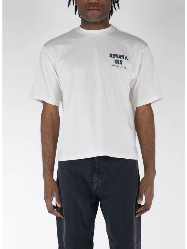 T-SHIRT GIROCOLLO CON STAMPA, 013 CREAM, large