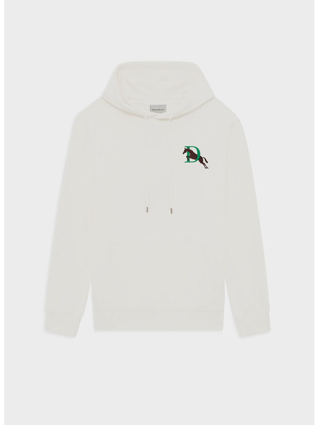 FELPA HOODIE CON RICAMO, OW OFF WHITE, large