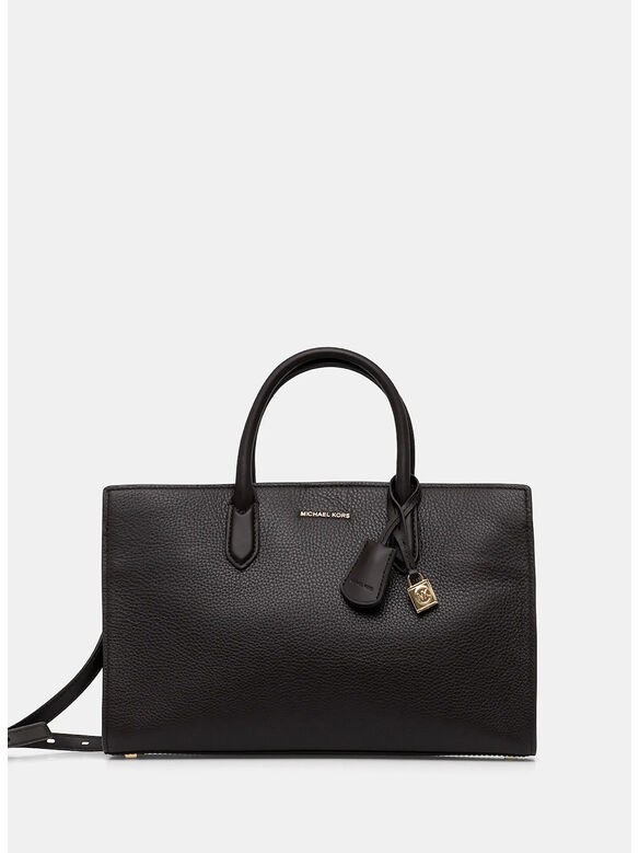 BORSA A MANO SCARLETT MEDIA IN PELLE, 251 CHOCOLATE, medium