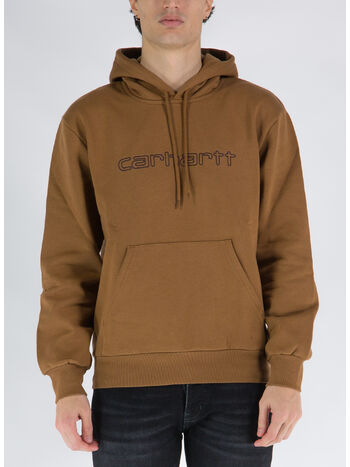 FELPA CON CAPPUCCIO, 00SXX HAMILTIN BROWN / TOBACCO, small