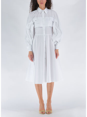 ABITO POPELINE MIDI, 0001-BIANCO, small