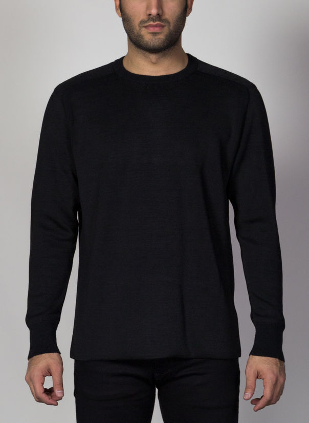 MAGLIONE CLASSIC KNITTED CREWNECK, BLACK, large