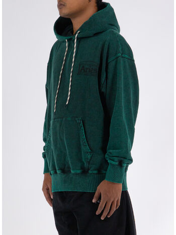 FELPA DESTROYED TEMPLE HOODIE, GRN GREEN, small