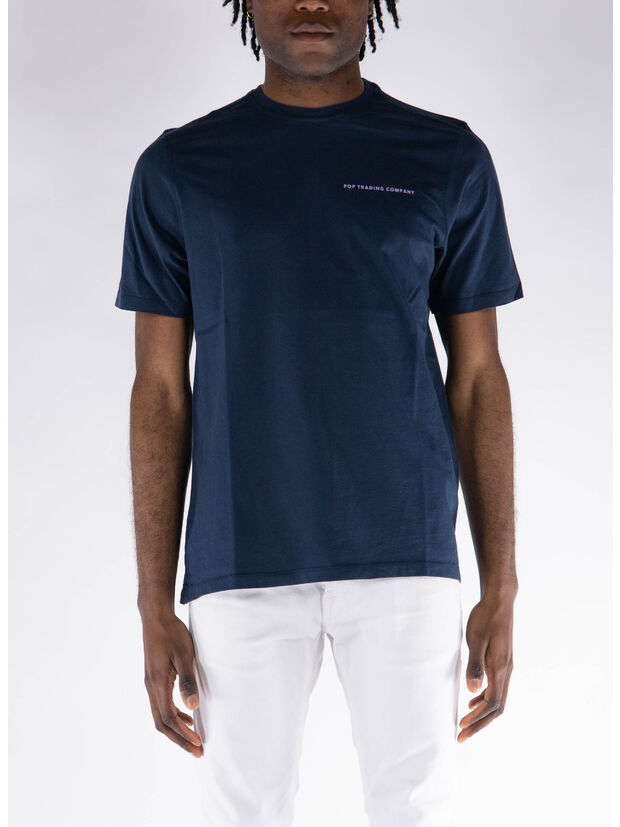 T-SHIRT CON LOGO, NAVY/VIOLA, large