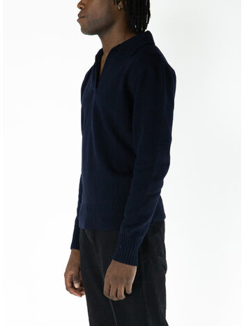 MAGLIONE CON COLLO A POLO SENZA BOTTONI AAGRO, 21 BLU, small