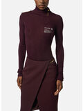 MAGLIONE DOLCEVITA CON DETTAGLIO LETTERING, EA4 MERLOT, thumb