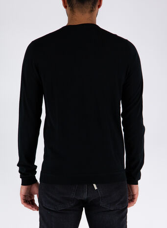 MAGLIA CON GIROCOLLO, NERO, small