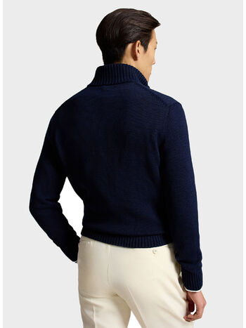 MAGLIONE MEZZA ZIP, HUNTER NAVY W/ C8135 PP, small