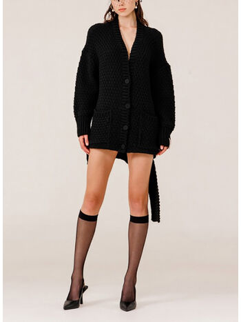 CARDIGAN IN MAGLIA, NERO, small