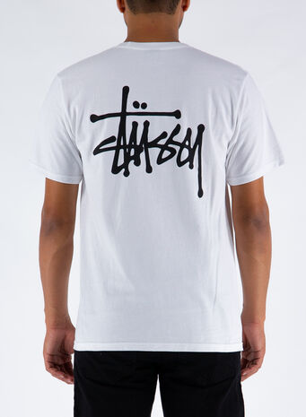 T-SHIRT BASIC STUSSY, WHITE, small