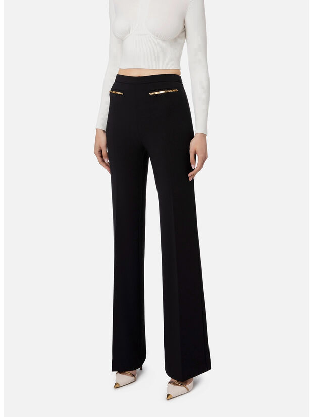 PANTALONE CON MORSETTI, 110 NERO, large