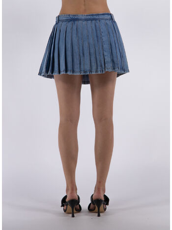 GONNA IN DENIM CON PIEGHE, A1281, small