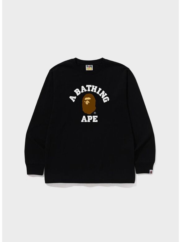 T-SHIRT COLLEGE LS TEE, BLACK, medium