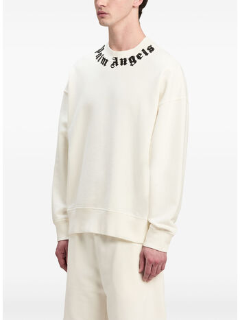 FELPA GIROCOLLO NECK LOGO, 0310 OFF WHITE/BLACK, small