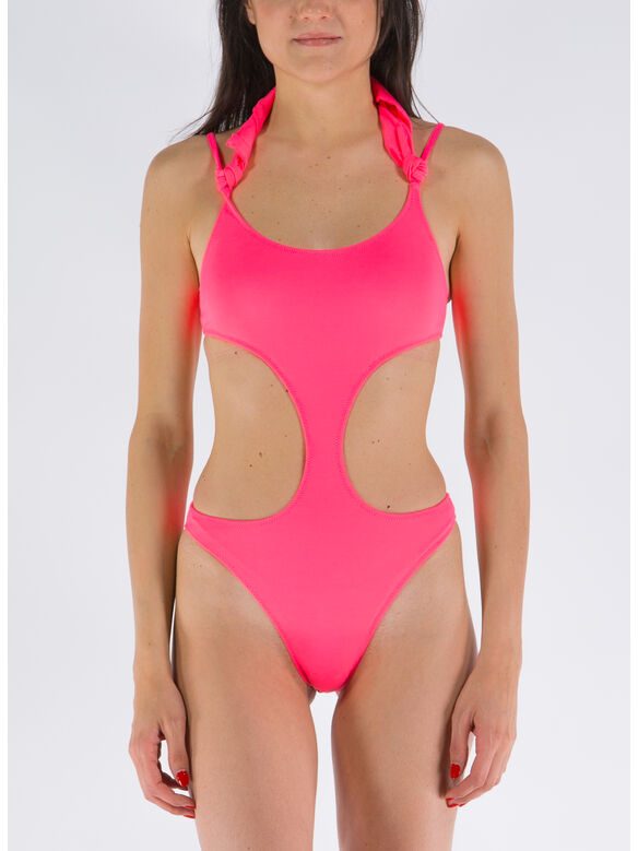 COSTUME MONOKINI INTERO TRECCIA COLOR KNOT, 134FUXIAFLUO, medium