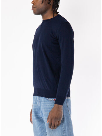 MAGLIONE GIROCOLLO RASATO, 38 BLU, small
