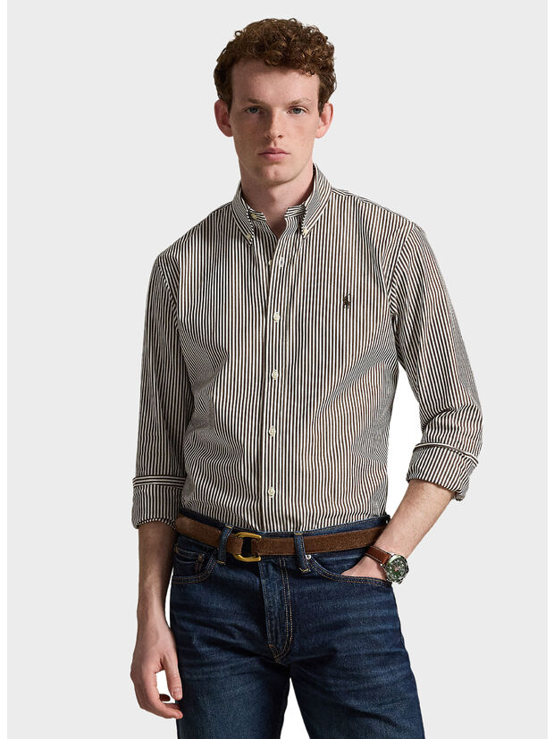CAMICIA A RIGHE IN COTONE, 4655AG NUTMEG BROWN WHITE, large