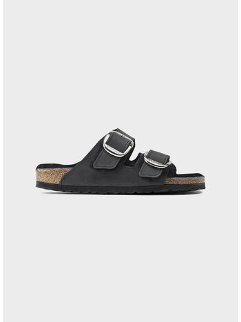 SANDALO ARIZONA BIG BUCKLE SHEARLING, BLACK, small