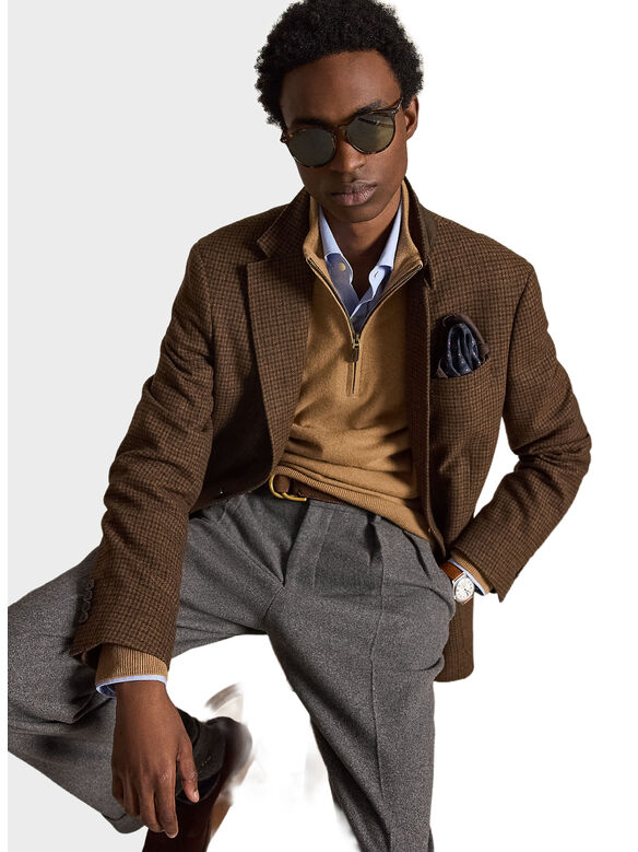 MAGLIONE MEZZA ZIP, CROUTON TAN HEATHER, medium